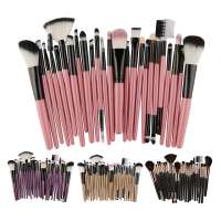 25Pcs Foundation Blending Blush Eye Shadow Brow Lash Fan Lip Face kabuki Makeup Brushes Beauty Tool Set Kit