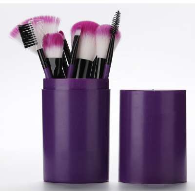 Top brand amshine Natural soft purple customized color 12 pcs kit cometic makeup brushes